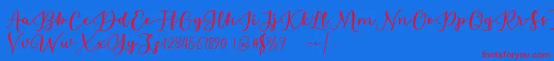 fuente Estafet Letter Script – Fuentes Rojas Sobre Fondo Azul