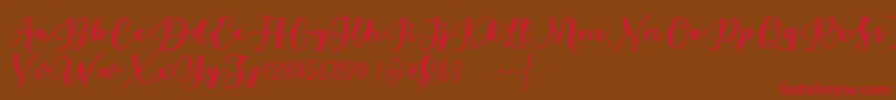 Estafet Letter Script Font – Red Fonts on Brown Background