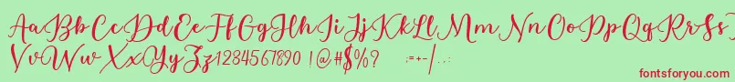 Estafet Letter Script Font – Red Fonts on Green Background