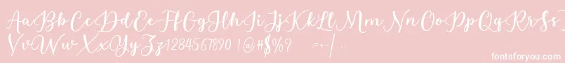 Estafet Letter Script Font – White Fonts on Pink Background