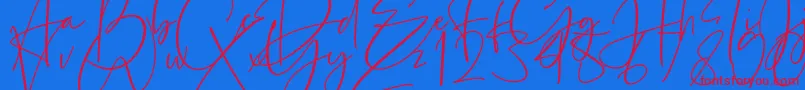 Estefin Font – Red Fonts on Blue Background