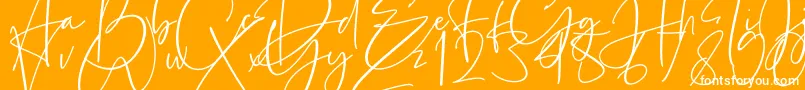 フォントEstefin – オレンジの背景に白い文字