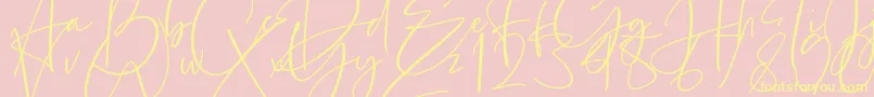 Estefin-Schriftart – Gelbe Schriften auf rosa Hintergrund