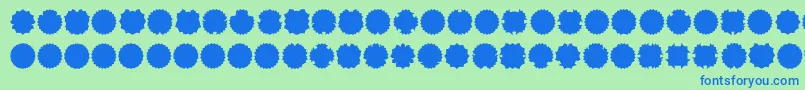 Czcionka Ovul2me – niebieskie czcionki na zielonym tle
