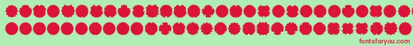 Ovul2me-fontti – punaiset fontit vihreällä taustalla