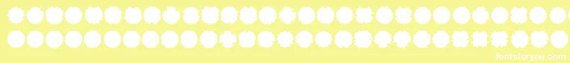 Czcionka Ovul2me – białe czcionki na żółtym tle