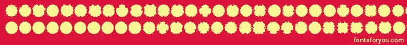 Ovul2me-fontti – keltaiset fontit punaisella taustalla