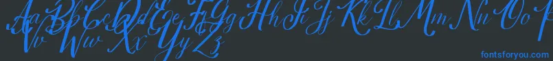 Estella Font – Blue Fonts on Black Background