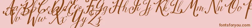 Estella-Schriftart – Braune Schriften auf rosa Hintergrund