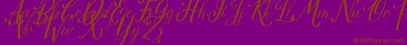 Estella-Schriftart – Braune Schriften auf violettem Hintergrund