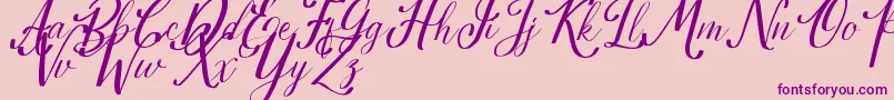 Estella-Schriftart – Violette Schriften auf rosa Hintergrund