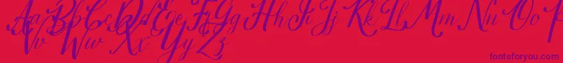 Estella-Schriftart – Violette Schriften auf rotem Hintergrund