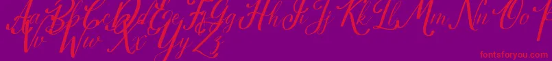 Estella-Schriftart – Rote Schriften auf violettem Hintergrund