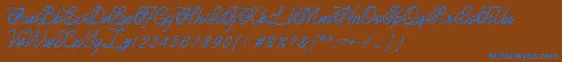 Estonia Font – Blue Fonts on Brown Background