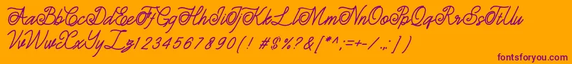 Шрифт Estonia – фиолетовые шрифты на оранжевом фоне