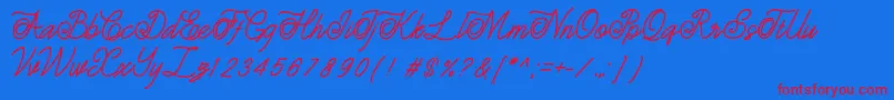 Estonia Font – Red Fonts on Blue Background