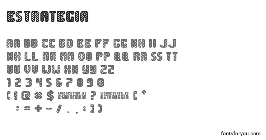 Estrategia Font – alphabet, numbers, special characters