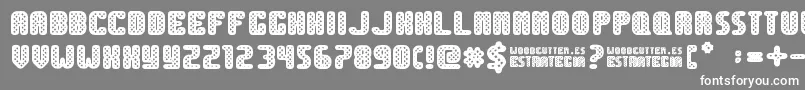 Estrategia-Schriftart – Weiße Schriften auf grauem Hintergrund