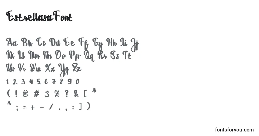 Schriftart EstrellasaFont – Alphabet, Zahlen, spezielle Symbole
