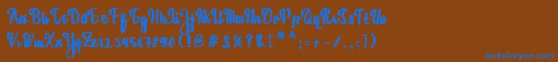 フォントEstrellasaFont – 茶色の背景に青い文字