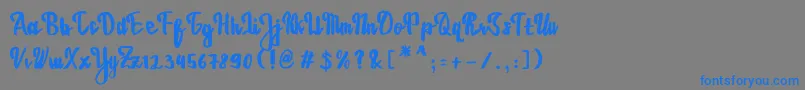 フォントEstrellasaFont – 灰色の背景に青い文字