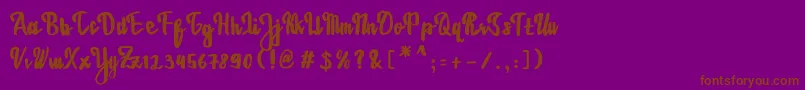EstrellasaFont-Schriftart – Braune Schriften auf violettem Hintergrund
