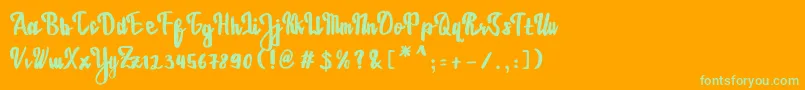 EstrellasaFont Font – Green Fonts on Orange Background