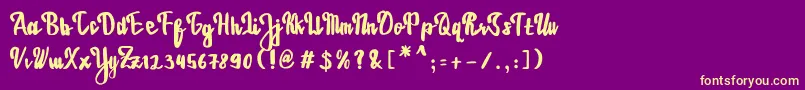 EstrellasaFont-Schriftart – Gelbe Schriften auf violettem Hintergrund