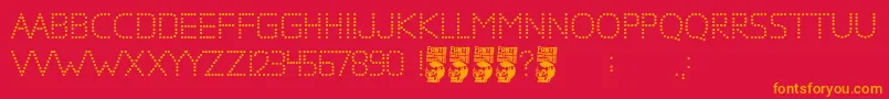 Estreno Font – Orange Fonts on Red Background