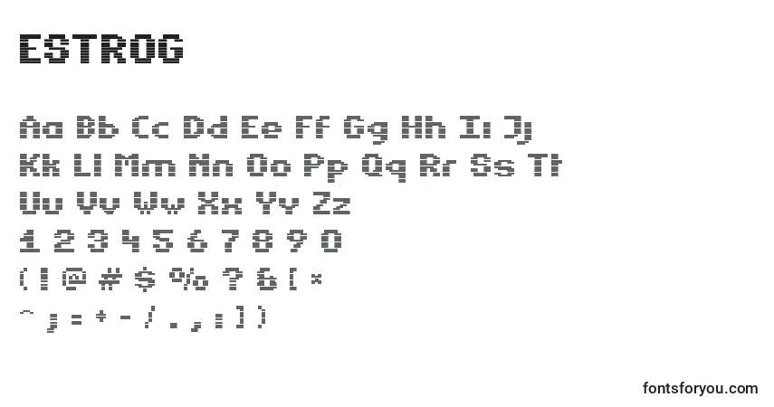 Fuente ESTROG   (126116) - alfabeto, números, caracteres especiales