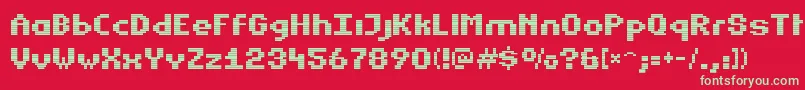フォントESTROG   – 赤い背景に緑の文字