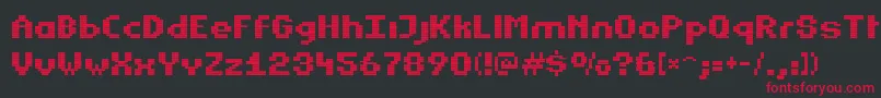 フォントESTROG   – 黒い背景に赤い文字