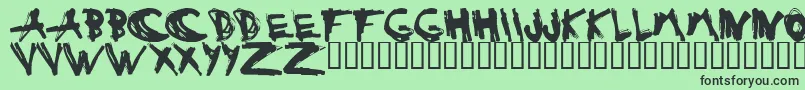 フォントESTUH    – 緑の背景に黒い文字