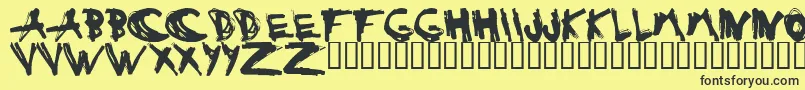 ESTUH   -fontti – mustat fontit keltaisella taustalla