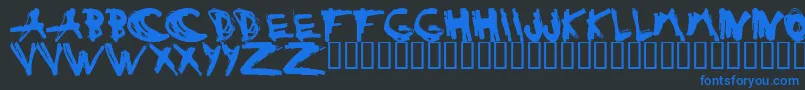 フォントESTUH    – 黒い背景に青い文字