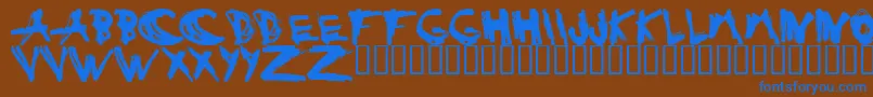 ESTUH   -fontti – siniset fontit ruskealla taustalla