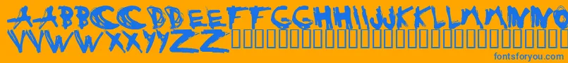 ESTUH    Font – Blue Fonts on Orange Background