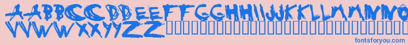 ESTUH    Font – Blue Fonts on Pink Background