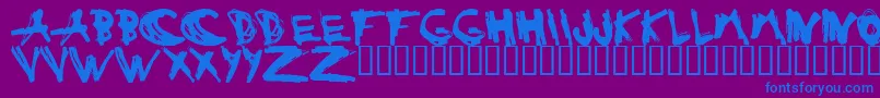 ESTUH   -fontti – siniset fontit violetilla taustalla