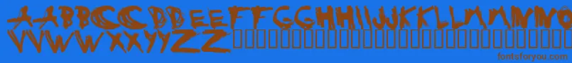 ESTUH    Font – Brown Fonts on Blue Background