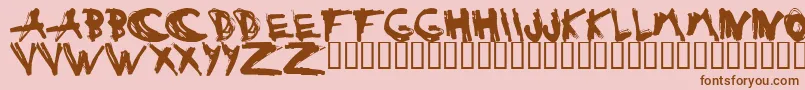 ESTUH   -fontti – ruskeat fontit vaaleanpunaisella taustalla