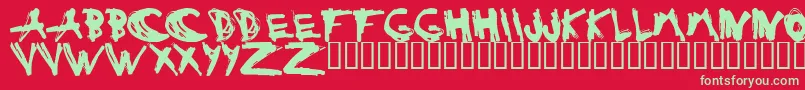 ESTUH   -fontti – vihreät fontit punaisella taustalla
