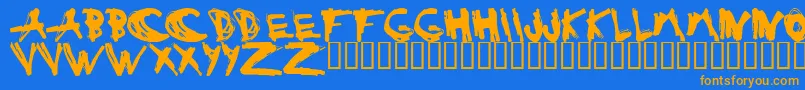 ESTUH   -fontti – oranssit fontit sinisellä taustalla