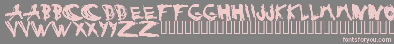 ESTUH   -fontti – vaaleanpunaiset fontit harmaalla taustalla