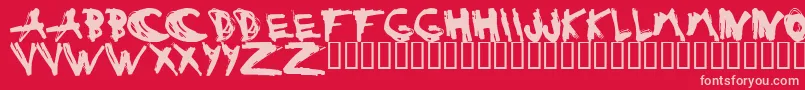 フォントESTUH    – 赤い背景にピンクのフォント