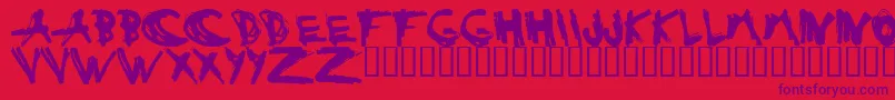 ESTUH   -Schriftart – Violette Schriften auf rotem Hintergrund