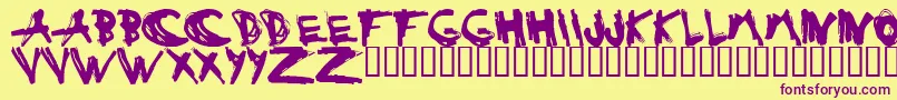 ESTUH    Font – Purple Fonts on Yellow Background