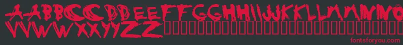 ESTUH   -fontti – punaiset fontit mustalla taustalla