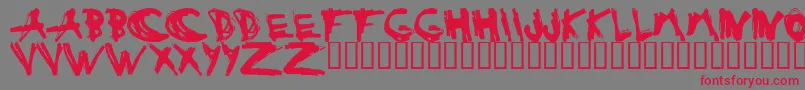 フォントESTUH    – 赤い文字の灰色の背景