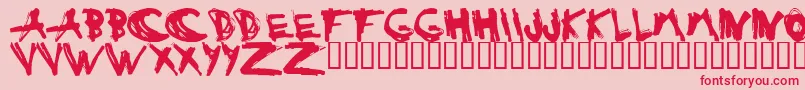 フォントESTUH    – ピンクの背景に赤い文字